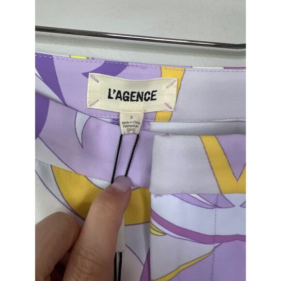 NWT L'Agence Lane Light Orchid Multi Saint Martin High Rise Flared Trouser - Picture 6 of 8